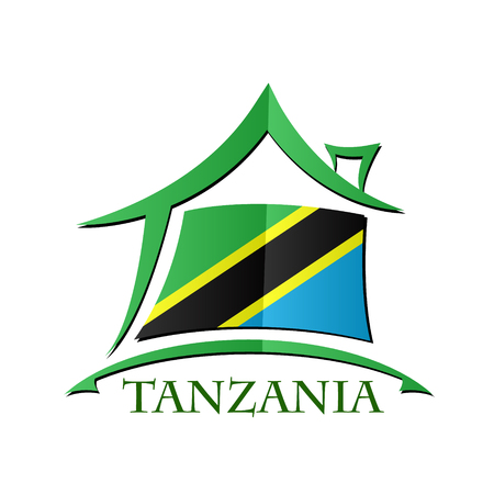 House icon made from the flag of Tanzaniaのイラスト素材
