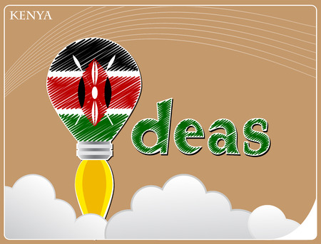Idea concept  made from the flag of Kenya, conceptual vector illustrationのイラスト素材