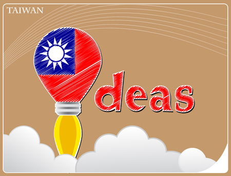 Idea concept  made from the flag of Taiwan, conceptual vector illustrationのイラスト素材