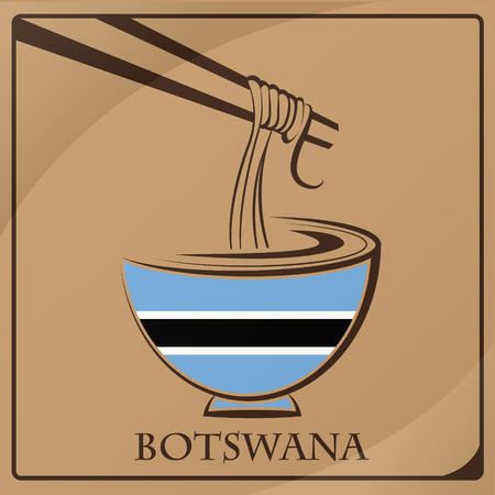 noodle logo made from the flag of Botswanaのイラスト素材