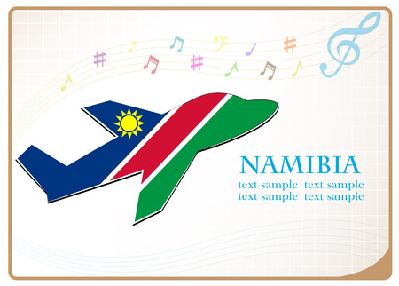 A plane icon made from the flag of Namibia illustration.のイラスト素材