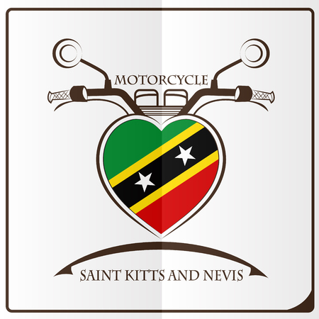motorcycle logo made from the flag of Saint Kitts and Nevisのイラスト素材
