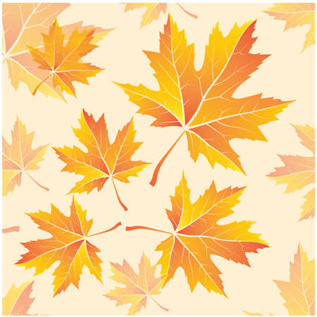 Seamless pattern of maple leaves, vector illustration.のイラスト素材