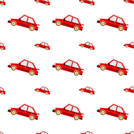 Car vector seamless pattern. Automobile toy background, vector illustration.のイラスト素材