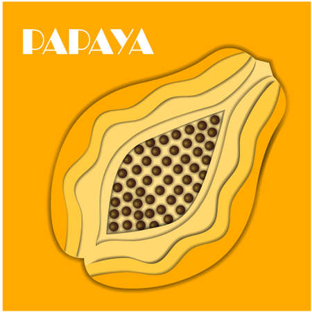 Papaya icon. Flat illustration of papaya vector icon.のイラスト素材