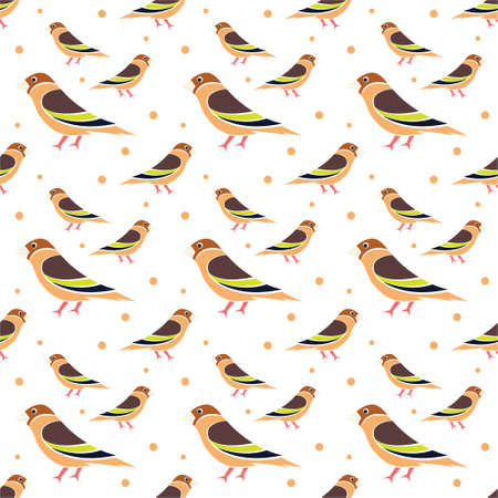 Seamless pattern with bird. Vector texture illustration.のイラスト素材