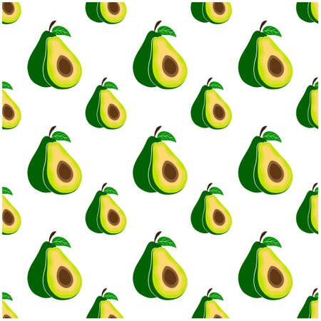 Seamles  Avocado fruit pattern, Vector illustration.のイラスト素材