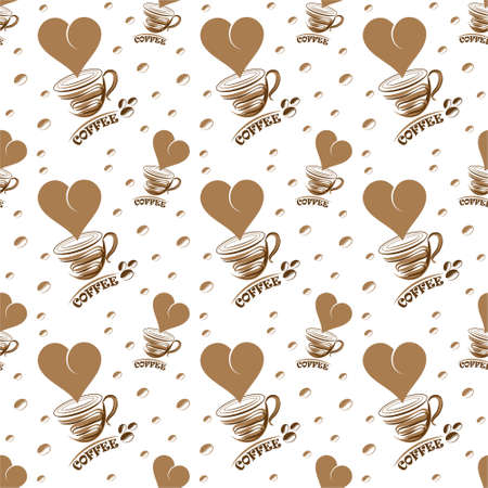 Seamless pattern with Coffee. Vector illustration.のイラスト素材