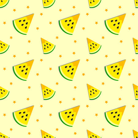 Seamless pattern with watermelon. Vector texture illustration.のイラスト素材