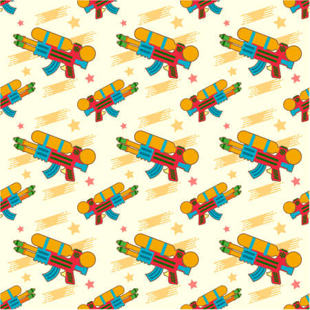 Seamless pattern with water gun. Vector texture illustration.のイラスト素材