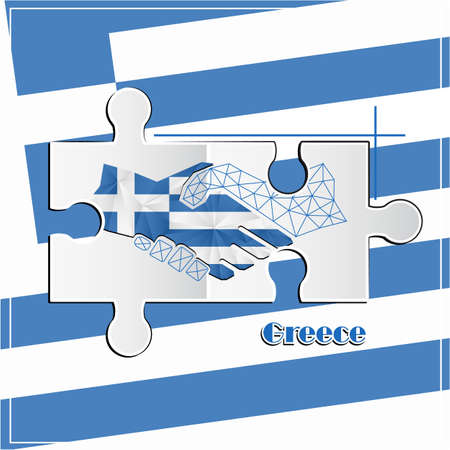 Handshake made from the flag of Tunisiaのイラスト素材