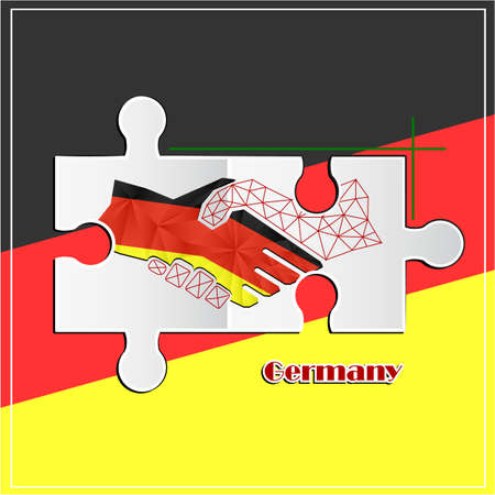Handshake made from the flag of Mauritaniaのイラスト素材
