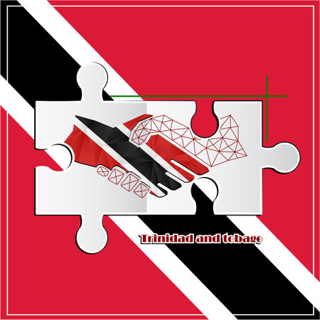 Handshake made from the flag of Trinidad and tobagoのイラスト素材