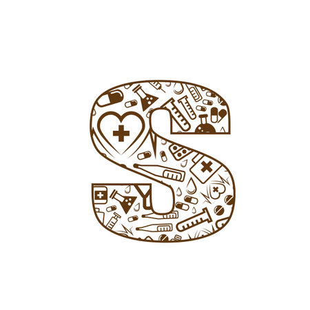 Letter c, alphabet of medicine pills.のイラスト素材