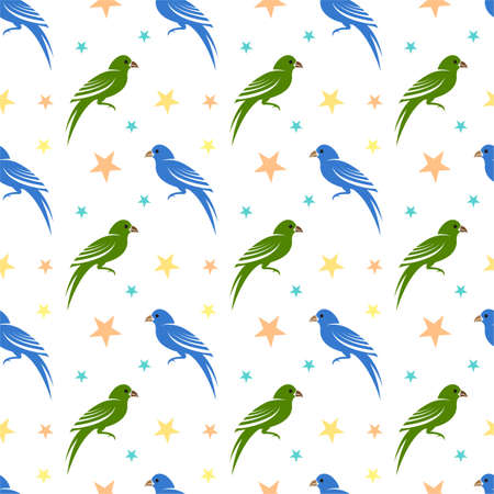 Colorful bird patternのイラスト素材