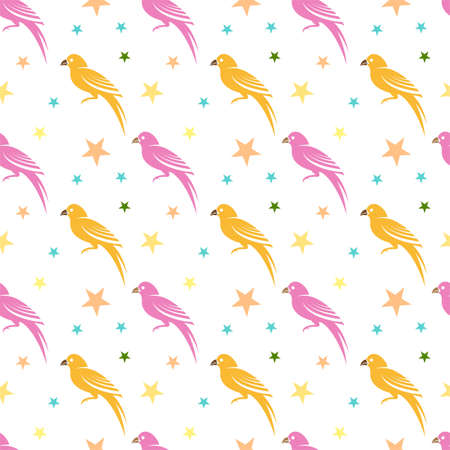 Colorful bird patternのイラスト素材