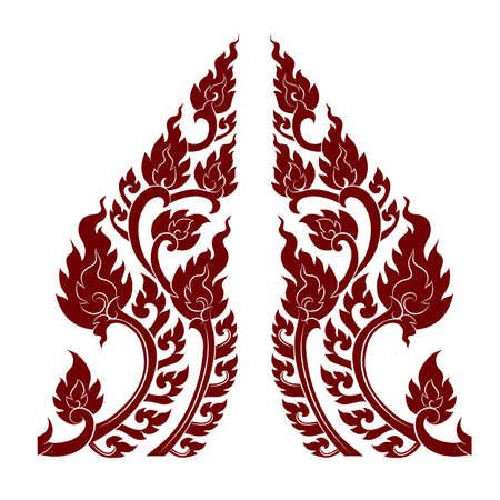 Line Thai art pattern vector illustrationのイラスト素材