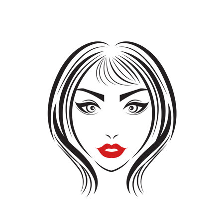 women face, hair salonのイラスト素材