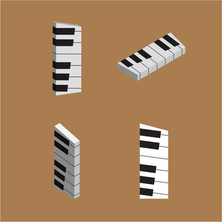 Abstract vector alphabet - l made from piano - alphabet setのイラスト素材
