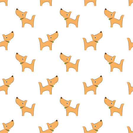 Seamless pattern dog on white background. vector illustration.のイラスト素材