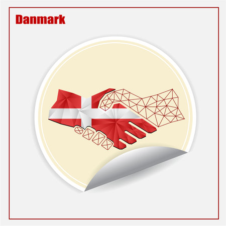 Handshake logo made from the flag of Danmarkのイラスト素材