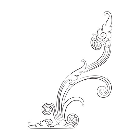 Line Thai art pattern vector illustrationのイラスト素材