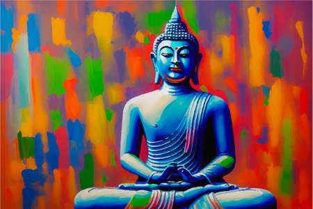 buddha  watercolor hand painted vector illustration esp 10.のイラスト素材