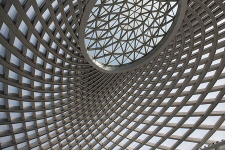 Glass dome in the waiting hall of Tianjin Binhai High-speed Railway Station
