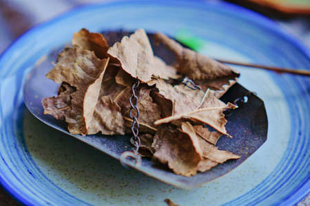 Chinese herbal medicine mulberry leaf, mulberry leaf tea, plant leaf tea, mulberry tea is a very...