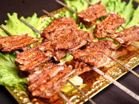 Lamb kebab Cumin chili powder, rack of lambの写真素材