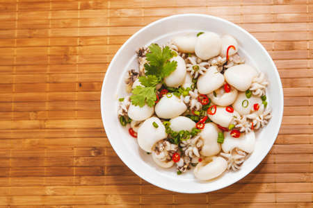 Cuttlefish cooking, delicious seafood,Southeast Asian cuisine.の写真素材