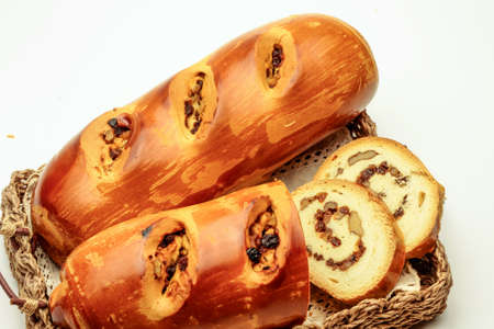 Grain wheat bread, yeast fermented food, golden bread,Whole loaf and sliced...