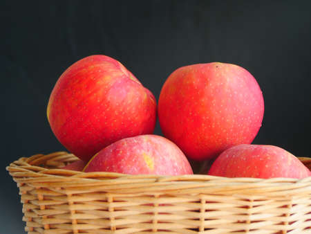 Nutritious and juicy red apple, fruit close-upの写真素材