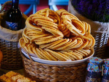 Chinese traditional cuisine, fried twisted dough sticksの写真素材