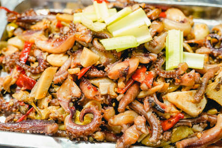 Cauldron stewed seafood, kitchen cooking snacksの写真素材