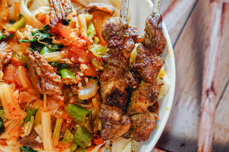 Central Asian cuisine noodles Kazakhstanの写真素材