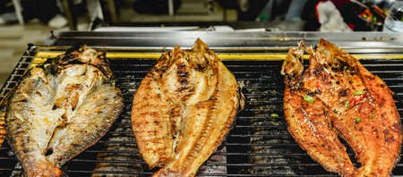 Delicious grilled fish on the barbecue, bbq