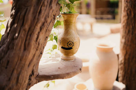 Retro village and earthenware decorationの写真素材