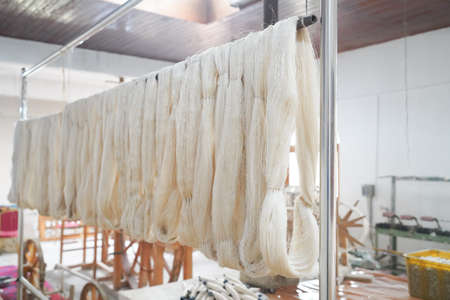 Traditional handmade silk processing workshop