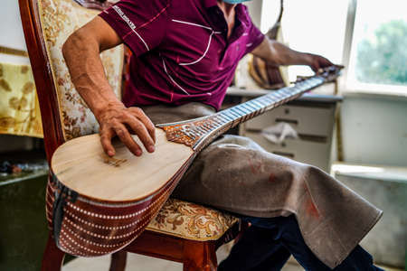 Handmade national stringed instrument cultureの写真素材