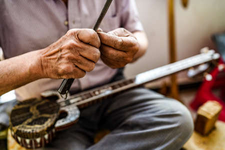 Handmade national stringed instrument cultureの写真素材