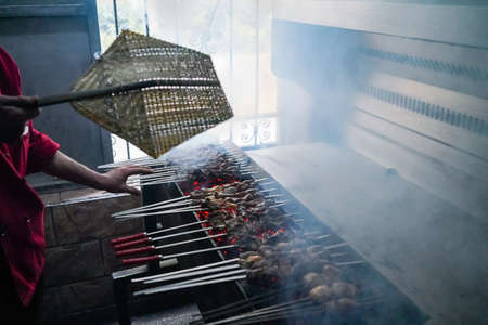 Outdoor delicacies roast sheep deliciousの写真素材