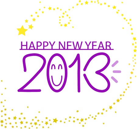 Happy New Year 2013 with starsのイラスト素材