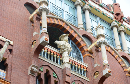 Palau de la Musica Catalana, Barcelona, Spain. Palau de la Musica Catalana, designed by architect Llui?s Domenech i Montaner, is the UNESCO World Heritage Siteのeditorial素材
