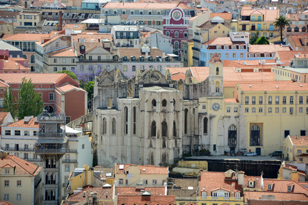 Igreja do Carmo and Historical Baixa の写真素材