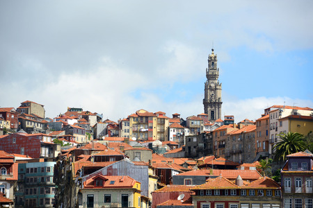 Porto Old City and Clerigos Tower (Portuguese: Torre dos Clerigos), Porto, Portugal. の写真素材