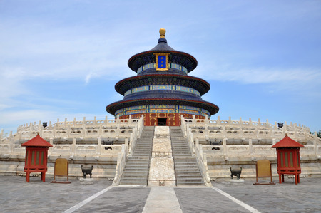 Temple of Heaven, Hall of Prayer for Good Harvests, Beijing, China.の写真素材