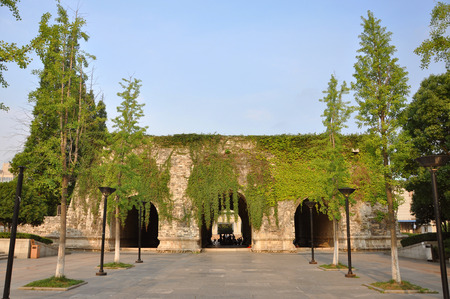 The Xi An (West Peace) Gate of Ming Palace Ruins in the city of Nanjing, Jiangsu Province, China.の写真素材