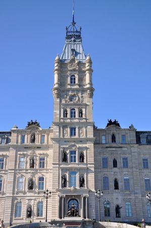 Quebec Parliament is a Second Empire architectural style building in Quebec City, Canadaの写真素材