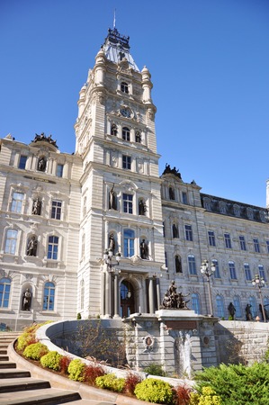 Quebec Parliament is a Second Empire architectural style building in Quebec City, Canadaの写真素材